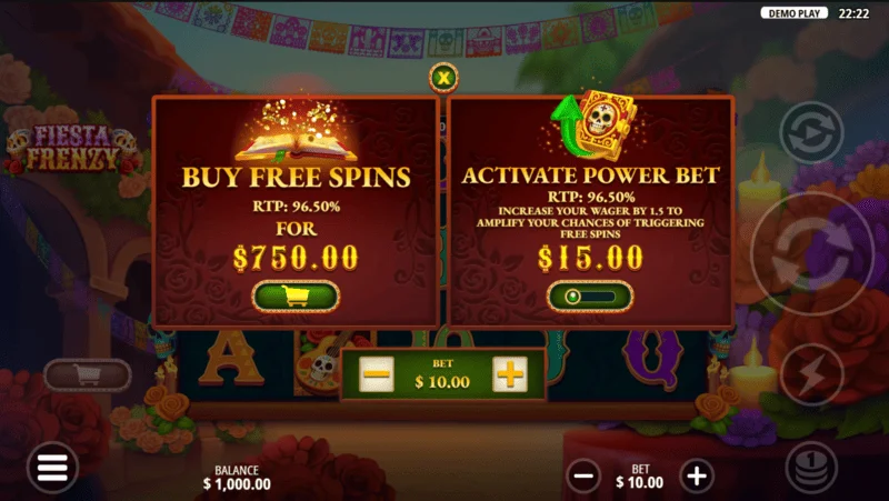 Fiesta Frenzy - skärm för köp av bonus